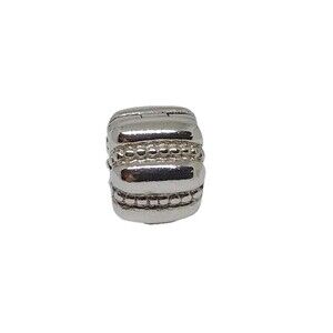 Pandora Crazy Ribbed Beaded Womens Silver Clip Authentic Charm